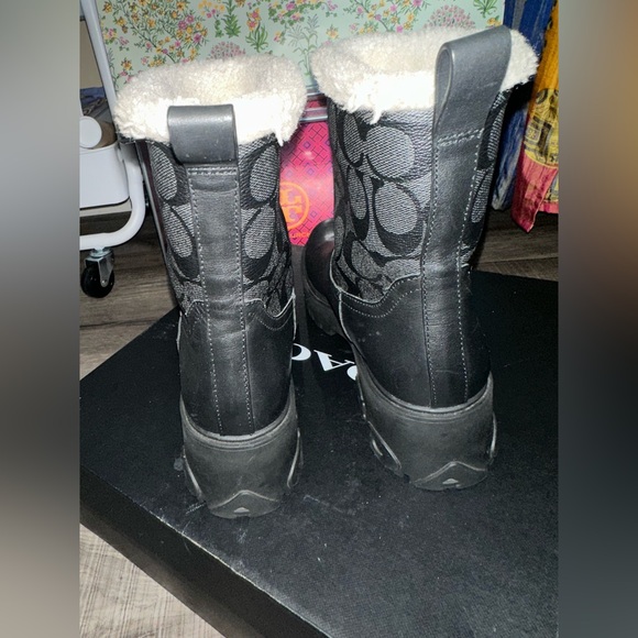 COACH Raina Boot In Signature Jacquard - Black - Size 7 - Picture 7 of 11